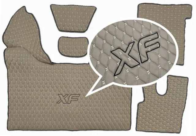 DAF 106 XF Automatic 2018-22 Lkw-Fußmatten mit Logo (beige)