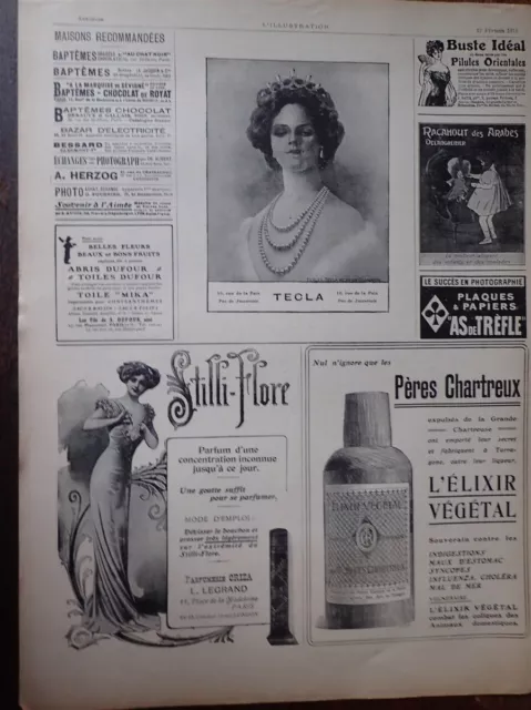 PERES CHARTREUX TARRAGONE + parfum STILLI FLORE ORIZA + TECLA  ILLUSTRATION 1917