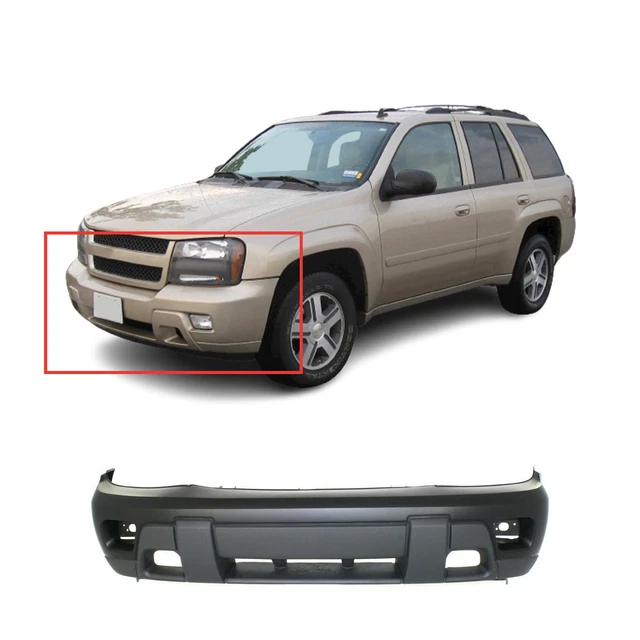 Front Bumper Cover For 2002 2007 Chevy Chevrolet Trailblazer W Fog