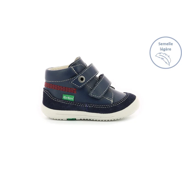 Kickers Kimono Scarpe Bambino Primi Passi in Vera Pelle Blu