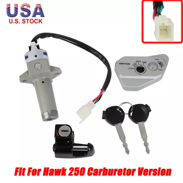 Ignition Switch With Keys Lock Set Assembly Fit For Hawk 250 Carburetor Version