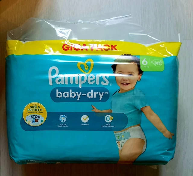 92 Couches Pampers Baby-Dry Taille 6