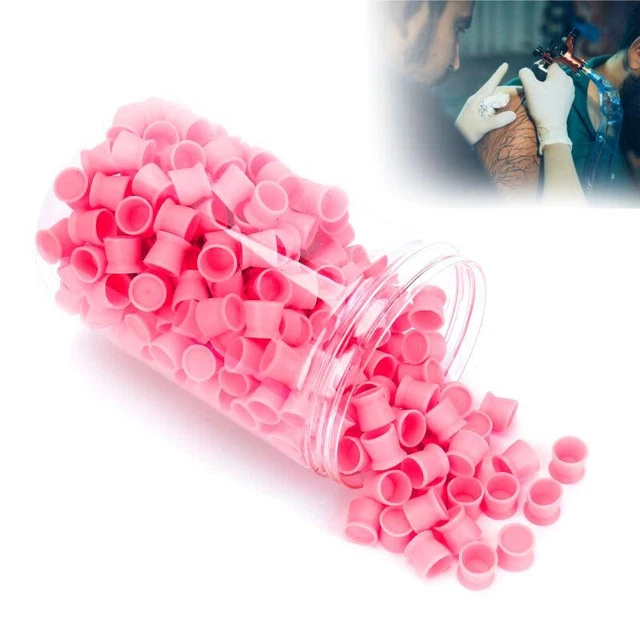 300pcs Tattoo Ink Cup Disposable Pigment Eyebrow Silicone -