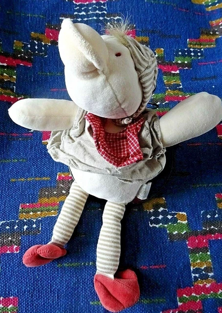 Db2/ Doudou Peluche Moulin Roty Edouard Le Canard Robe 34 Cm Tbe