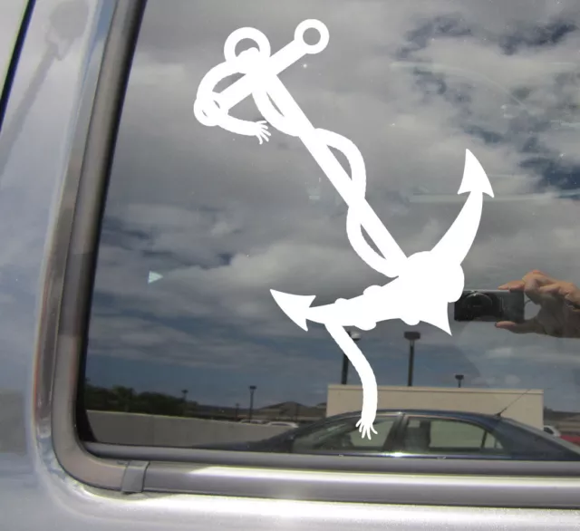 Boat Anchor - Fisherman Captain Sailor Car Window Vinyl Decal Sticker 10385