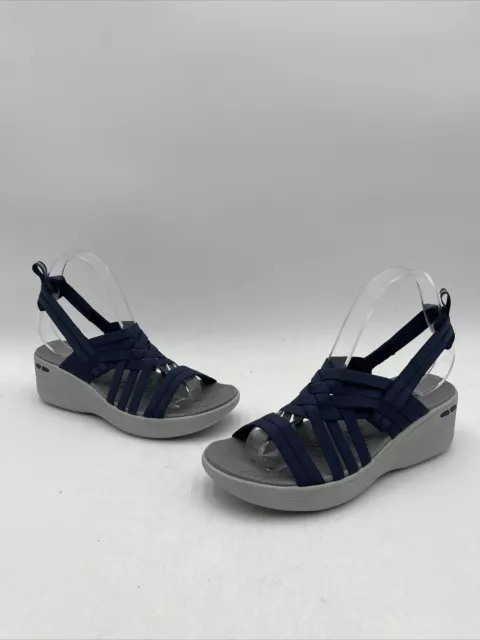 SKECHERS ARCH FIT Beverlee Always Classy Wedge Sandal Blue Size 8 $24. ...