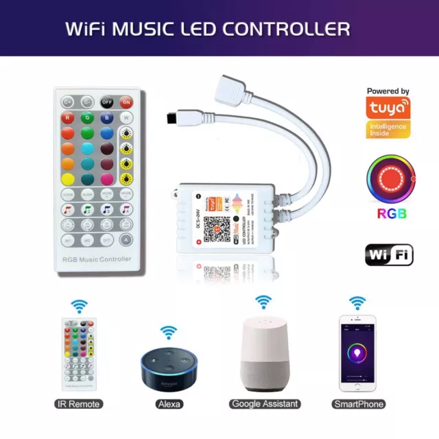 Tuya WiFi Smart RGB LED Strip Light 40Key Music Controller For Alexa/Google AU 2