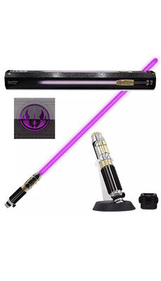 Star Wars Galaxy's Edge MACE WINDU Legacy Lightsaber Set / Hilt Blade Stand Clip