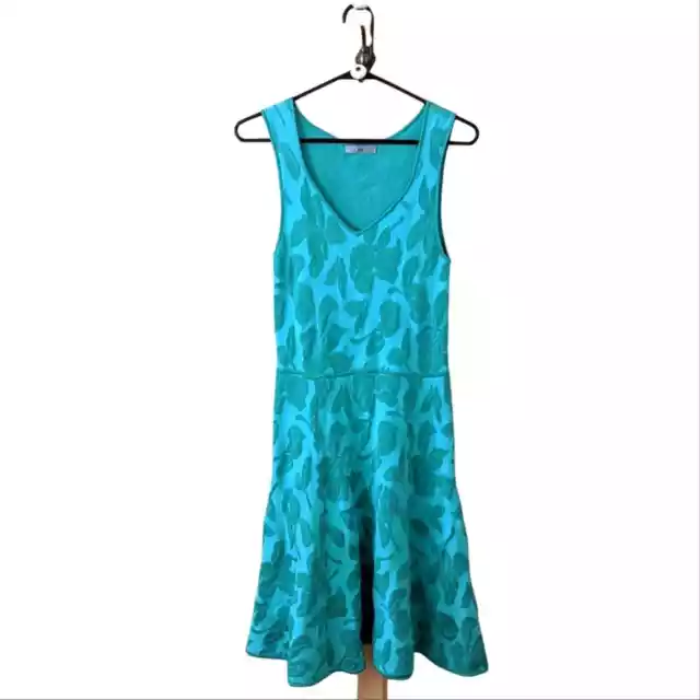 Zac Zac Posen Turquoise Fit and Flare Floral Midi Dress