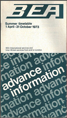 BEA British European Airways advance international timetable 4/1/73 [9011] Buy 4