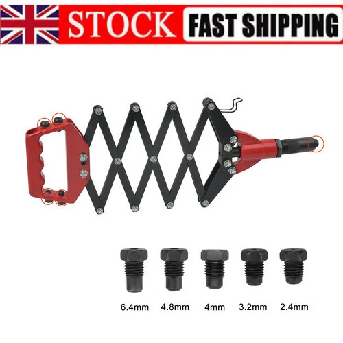 US PRO 18" Heavy Duty Long Arm Hand Riveter – 3.2-6.4mm Capacity, Single Tool (5479)