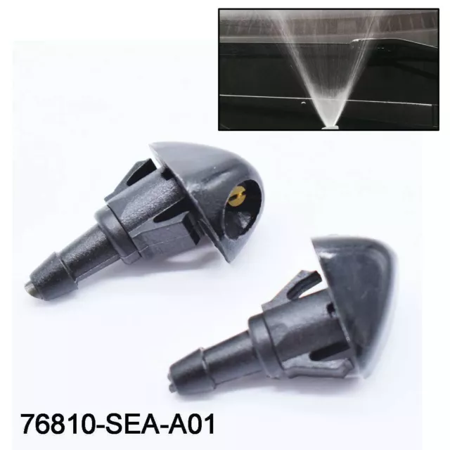 Front Windscreen Washer Nozzles Jet Spray For Honda Civic Fit Jazz CR-V Accord