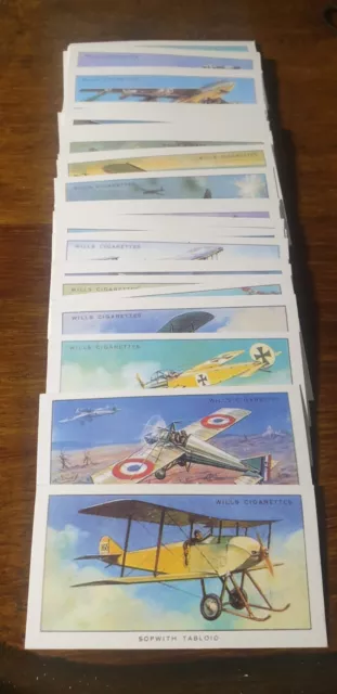 Wills  REPLICA Cigarette Cards; full set of 50 Military Aircraft. Used