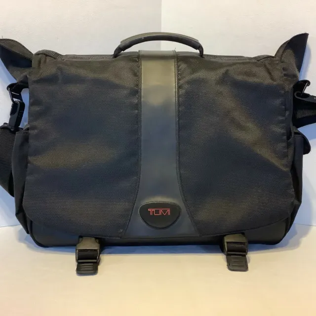 TUMI T2 Black Laptop Travel Bag Carry-on Briefcase Messenger Bag