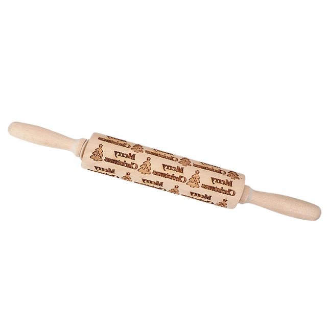 Stick rullo per pasticceria stampata in legno impasto natalizio