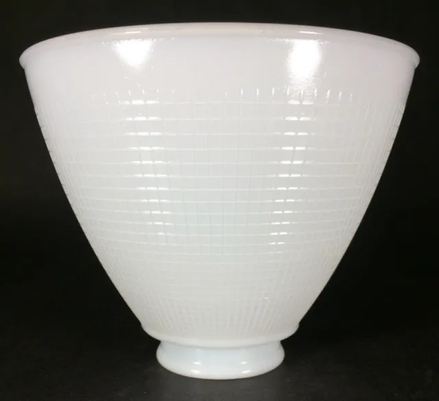 NEW  White  Opal Milk Glass 6" Floor Table Oil Lamp IES Reflector Waffle Shade