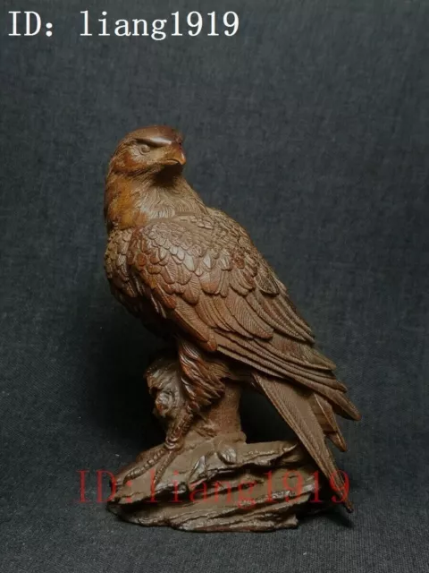collectable old Japanese boxwood hand carved eagle Figure statue netsuke gift