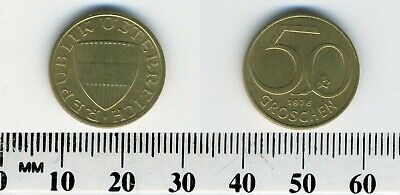 Austria 1976 - 50 Groschen Aluminum-Bronze Coin - Austrian Shield