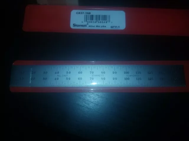 STARRETT C637-150 SPRING TEMPERED RULE Brand new in sleeve!!!