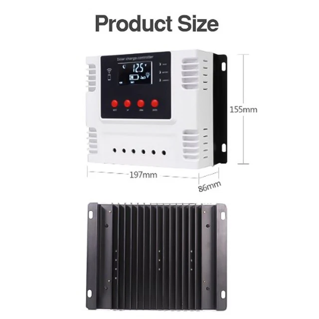 Controlador de carga solar 30A/40A/50A/60A soporte control de aplicación WiFi ajustable