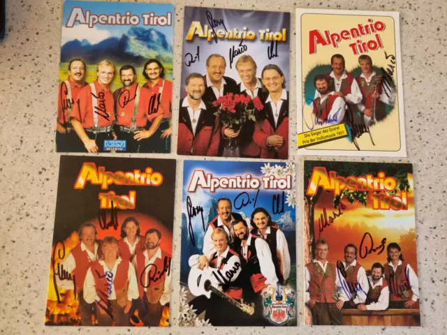 Konvolut 6 x Alpentrio Tirol original signiert Autogrammkarte Autogramm