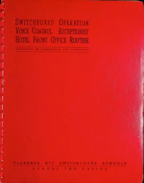 1943 Switchboard Operation Receptionist Hotel Front Office Manual - E6M
