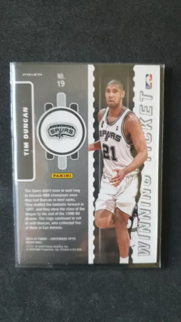 Tim Duncan- San Antonio Spurs.2019-20 Optic Contenders - Red Cracked Ice 2