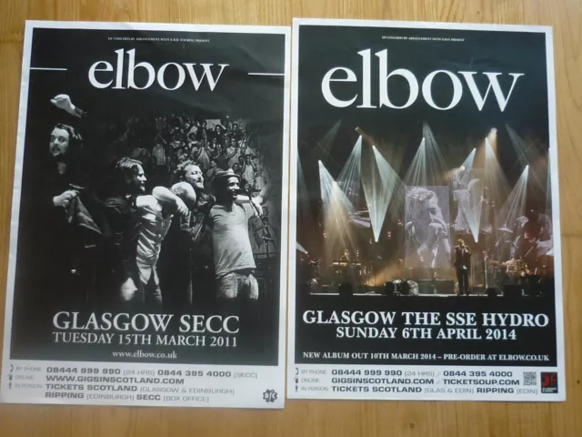 Elbow - Collection x2 Scottish tour Glasgow show memorabilia concert gig posters