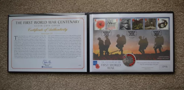 The First World War Centenary Isle of Man 2018 Silver Coin Cover
