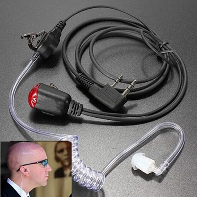 Black headset earpiece interphone security radio walkie talkie