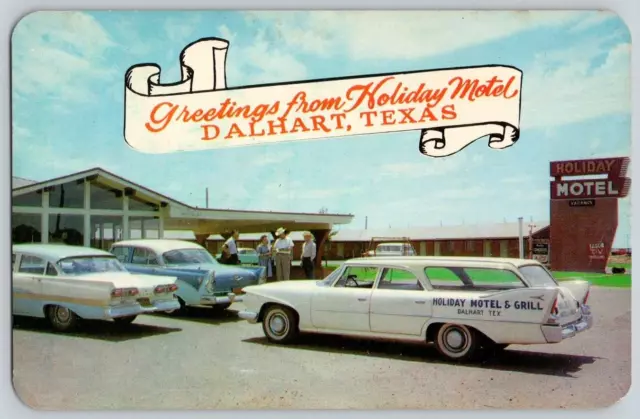 Vintage Postcard~ Greetings From Holiday Motel & Grill~ Dalhart, Texas