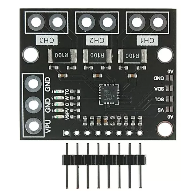 2X(I2C SMBUS INA3221 Triple-Channel Shunt Current Supply Voltage Monitor Sensor