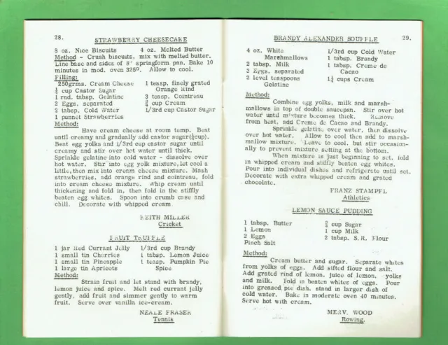 #OO1. c1976  FAVOURITE RECIPES OF AUSTRALIAN SPORTING PERSONALITIES  BOOKLET