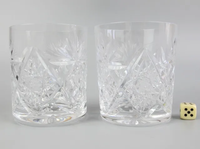 Edinburgh Crystal Tumbler Glasses "Royal" x 2. Whiskey / Old Fashioned. 3.75"