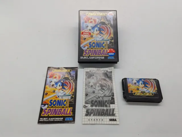 Sonic the Hedgehog Spinball SEGA Mega Drive RARE MD version COMPLETE manual CIB