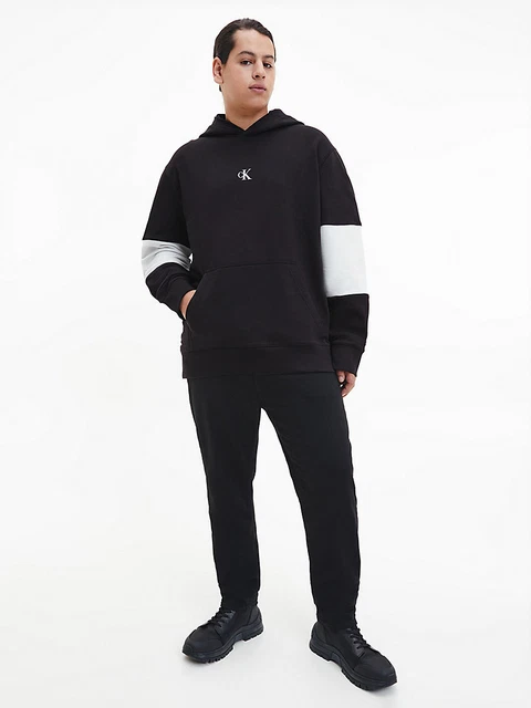 Calvin Klein Jeans Felpa Uomo Con Cappuccio Colour Block Nera 2