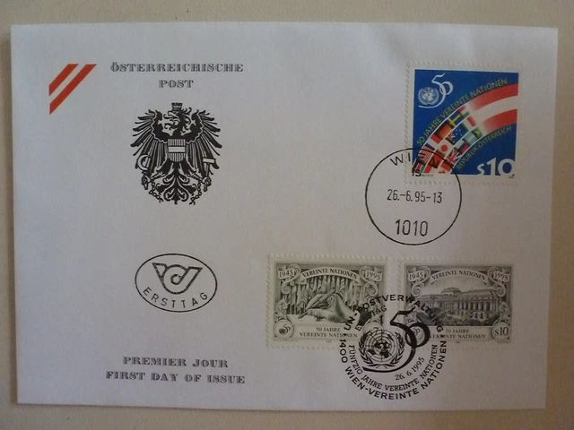 ­☼☼☼ FDC/Ersttagscouvert Österreich 1995 50 Jahre Vereinte Nationen ☼☼☼