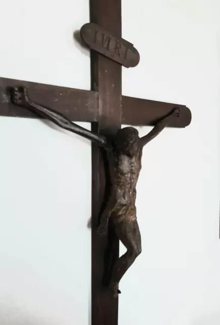 Cristo in Legno del '600 Originale . Grande Crocefisso Antico. Scultura Lignea