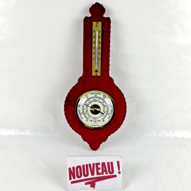 BAROMÈTRE MURAL ANCIEN en bois et cuivre - XXe EUR 4,00 - PicClick FR