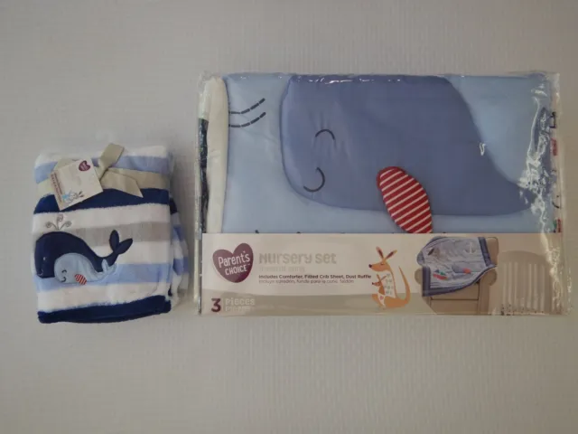 Whale Ocean Anchor Infant Nursery Baby Crib Bedding Set Shower Gift Set