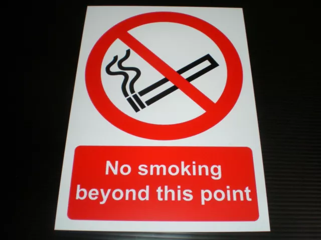 No Smoking Beyond This Point Plastic Sign Or Sticker Choice Of Sizes