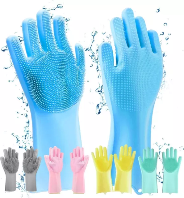 Guantes Guantes mágicos de silicona para lavar platos, guantes de limpieza...