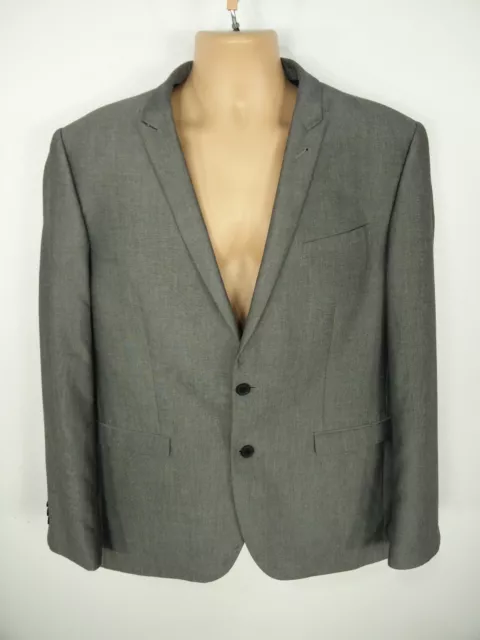 Mens Next Grey Button Up Smart Suit Jacket Regular Fit Blazer 44 L