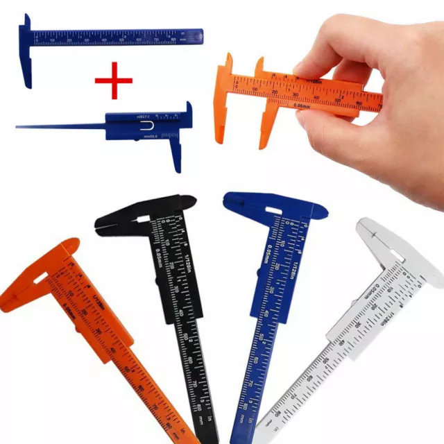 1Pc Mini Plastic Ruler Sliding 80mm Vernier Caliper Gauge Measure Tools Random