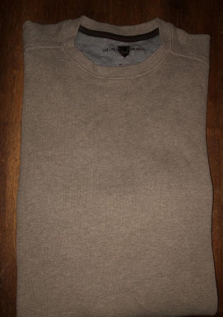 Mens Black Brown 1826 Long Sleeve Crewneck Thermal Shirt Size Medium - EUC