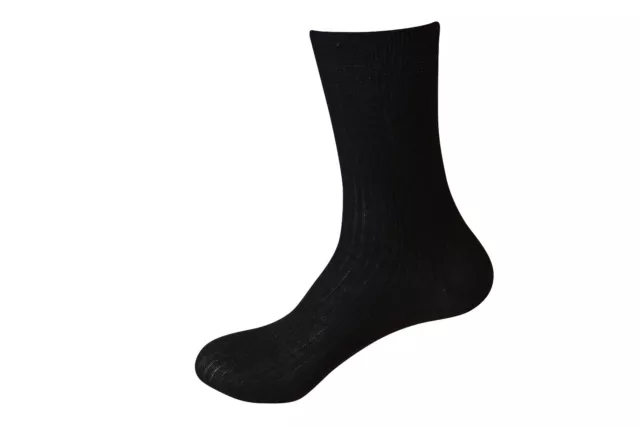 Men's Cotton Loose Fit Black Socks, 3 pairs