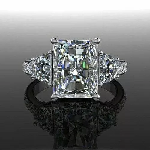 3.75Ct Radiant Diamond Excellent Beauty Wedding Ring Sterling Silver Lab-Created