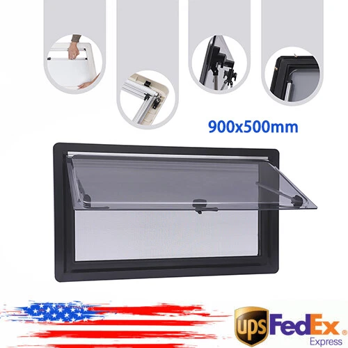 RV CARAVAN HINGED Push Out Window Double Glazed Ventilation Hatch