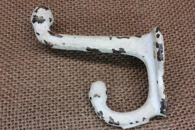 Old Farm Coat Hook School House Chipped mint Green Paint 2 7/8” Vintage 1880’s