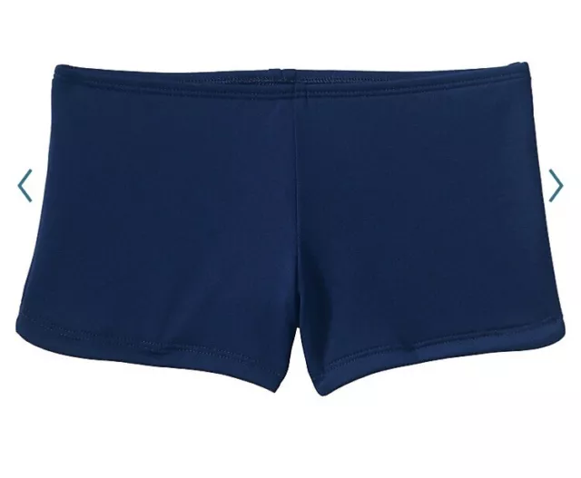 NWT* Lands End Girls Sz 14 Boyshort Swim Bottoms Navy Blue Shorts Bathing Suit